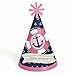 Ahoy - Nautical Girl - Cone Birthday Party Hats - 8 Count