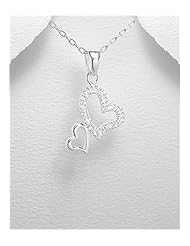 Heart CZ Pendant Necklace In Sterling Silver