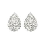 14K White Gold 1/3 ct. Diamond Teardrop Shaped Fashion Earrings