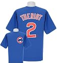 Ryan Theriot Chicago Cubs Name and Number Blue T-Shirt by Majestic