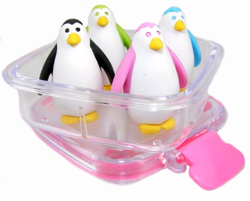Iwako Japanese Erasers In A Mini Bento Box - Penguins Iwako Japanese Erasers In A Mini Bento Box - Penguins
