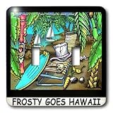Londons Times Famous People Places Books Cartoons - FROSTY GOES HAWAII - Light Switch Covers - double toggle switch
