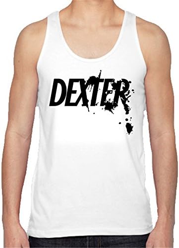 Dexter Cotton Tshirt McEvain A0111 Mens Tank Top Letters Print White S