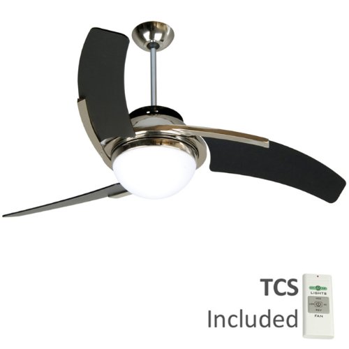 Craftmade JU54PLN Juna 54 Inch Ceiling Fan, Polished Nickel Motor with Flat Black Blades and Integrated Light Kit 41lBHIFmRqL Craftmade JU54PLN Juna 54 Inch Ceiling Fan, Polished Nickel Motor with Flat Black Blades and Integrated Light Kit