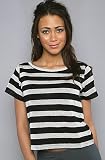 BB Dakota The Donovan Stripe Tee in Black,T-shirts for Women