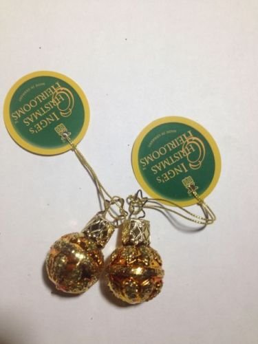 Mini Gold Balls Set of 2 #1-673-01 by Inge-Glas of Germany – Christmas Tree Ornament Mini Gold Balls Set of 2 #1-673-01 by Inge-Glas of Germany – Christmas Tree Ornament