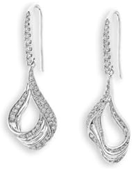 (X1000Diamond) 18K/750 White Gold Pear Shape Dangling Diamond Earring (0.59 cttw, G-H Color, VS2-SI1 Clarity)