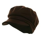 Felt Cabbie Trim Hat-Brown
