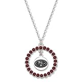NFL San Francisco 49Ers Necklace W/ Red Crystal Wreath