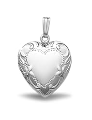 Sterling Silver Heart Locket 3/4 inch x 3/4 inch In Sterling Silver