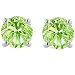 Peridot (August) - 6mm Round CZ Stud Earrings - title=