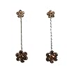 Earrings - E130 - Swarovski Crystal Flower Drop ~ All Smoky Topaz (Brown)