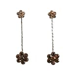 Earrings - E130 - Swarovski Crystal Flower Drop ~ All Smoky Topaz (Brown)