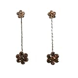 Earrings - E130 - Crystal Flower Drop ~ Smoky Topaz (Brown)