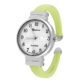 Geneva Platinum Colored Small Cuff Watch