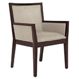 Murphy Dining Arm Chair Fawn Microfiber Dark Brown
