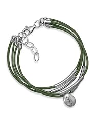 7"+1" Multistrand Leather Bracelet with Charm