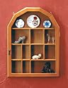 WALNUT FINISH WOOD CURIO HUTCH WOODEN CABINET DOOR