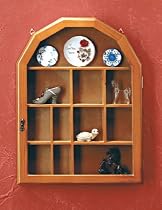 New Wood Wall Curio Hutch Display Cabinet w/ GLASS Door
