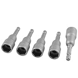 uxcell　ソケットビット　六角ナットドライバビット　ドリルソケット　スパナナット　長さ66mm　ソケット13mm　5個