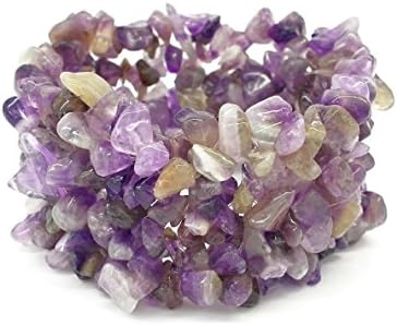 Natural Amethyst Stone Chip Stretch Bracelet