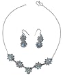 Necklace & Earring Sets Sterling Silver Rainbow Jewelry (gnklcs224)