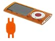 Orange Argyle Design Crystal Skin TPU Case for Apple iPod Nano 5th Generation with Shoe Silicone Pouch for Nike+ iPod Sensor (iPod NOT Included)