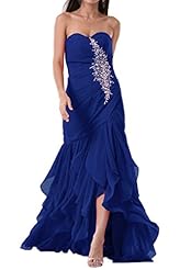 Strapless Flared-Skirt Natural   Waistline   Chiffon  Dress With Rhinestones and Ruffles