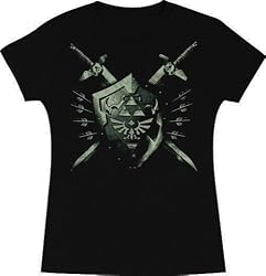 Nintendo Zelda Shield Juniors Black Tee T-shirt