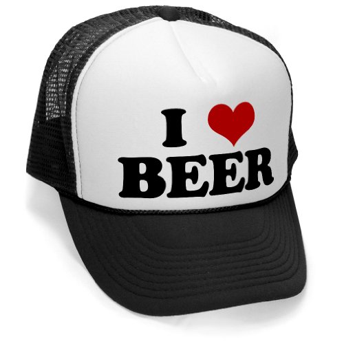 Megashirtz - I Heart Beer - Vintage Style Trucker Hat Retro Mesh Cap