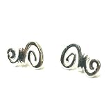 Om Aum Symbol Sterling Silver Stud / Post Earrings