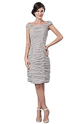 Chiffon Sheath Wrap Evening Dress/Mother-of-the-Bride Dress/Prom Dress 