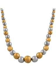 14 Karat Pink & White Gold Graduated Bead Ball Necklace (17.25 inch)