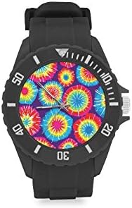 Gifts For Kids/Sons/Children Rainbow Colorful Tie Dye Kid's Leather Strap Watch
