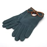 Suede Bow Gloves - Teal