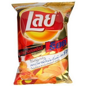 Lays Rock Hot Chili Squid Potato Chips 80g by N/A