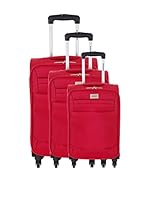 RODIER Set de 3 trolleys semirrígidos Atuel (Rojo)