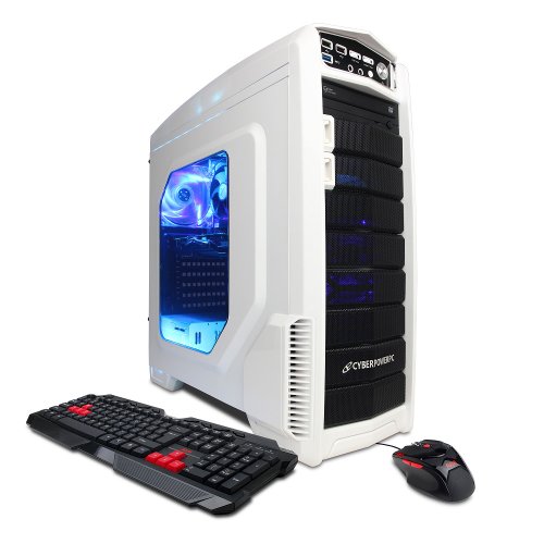 detail CyberpowerPC Gamer Ultra GUA910A Desktop (White/Blue)