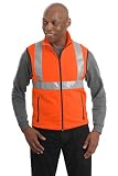 Upscale 100% Spun Polyester Work Wear Value Fleece Vest With Reflective Taping - Safety Orange