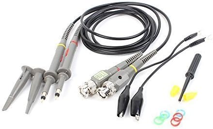Shifang 2 Pack P6100 100 MHz 600V DC High Sensitivity Oscilloscope Clip Probe 10:1 and 1:1 Switchable with Mini Alligator Clip and Ground Lead