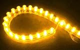 Cutequeen 24cm LED Car Flexible Waterproof Light Strip Yellow (pack of 4)