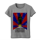 TIBETAN FREEDOM FIGHTERS チベット自由の戦士 リブクルーネックTシャツ(グレー) M