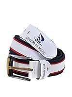 GIORGIO DI MARE Cinturón Piel (Blanco / Azul Marino)