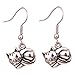 YAZILIND Valentine Day Gift Cute y Lying Cat Ear Wire Hook Dangle Earrings