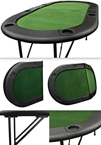 Poker Table Foldable 8 Player Casino Texas Holdem Poker Playing Table New