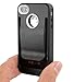 Black Polymer Cover Case with Belt Clip for iPhone 4 4S