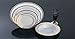 PLEXWARE Heavy Duty Plastic Disposable Plates Set with Golden Rim, 7.5 Dessert - 20 Pieces, 9 Lunch - 15 Pieces, 10.25 Dinner - 15 Pieces, Disposable Plates for Party - 50 Pieces (White)