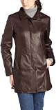 Cole Haan Women's Leather Car Coat, Espresso, X-Small