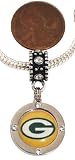 Green Bay Packers Charm Crystal Compatible with Most Large Hole Bead Bracelets