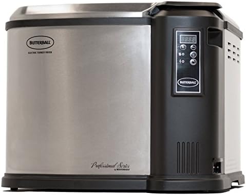 Best Selling Indoor Electric Countertop Stainless Steel XL Butterball Deep Turkey Fryer- This Cooker Perfects The Art Of Turkey Preparation- Cooks 20 LB Bird Less Than One Hour- Porcelain Easy Clean